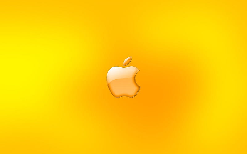 Yellow Apple, apple, symbol, computer, yellow, technology, HD wallpaper