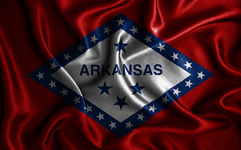 Arkansas Flag Silk Wavy Flags American States Usa Flag Of Arkansas