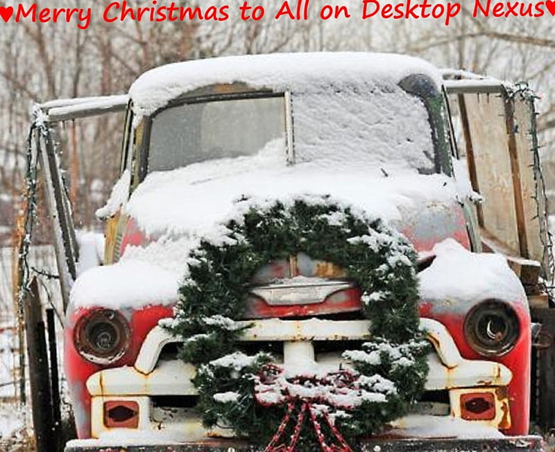 HD wallpaper red truck christmas ornament toys cars trees ball winter   Wallpaper Flare