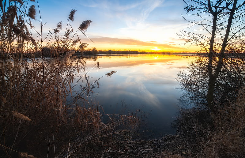 Lakes, Lake, Nature, Outdoor, Sunset, HD wallpaper