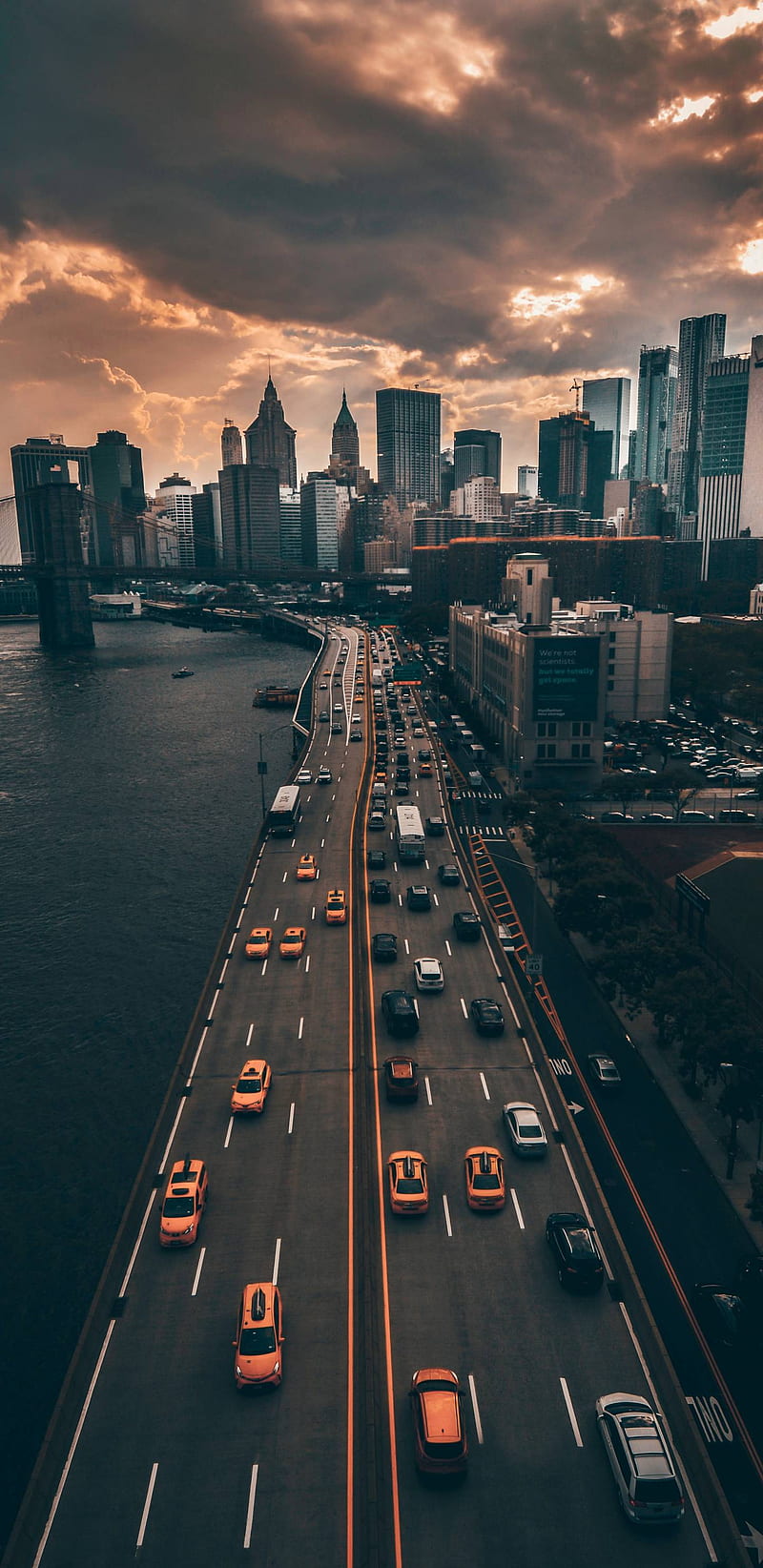 New York, bridge, carros, city, citys, color, nature, newyork, taxi, usa, yellow, HD phone wallpaper