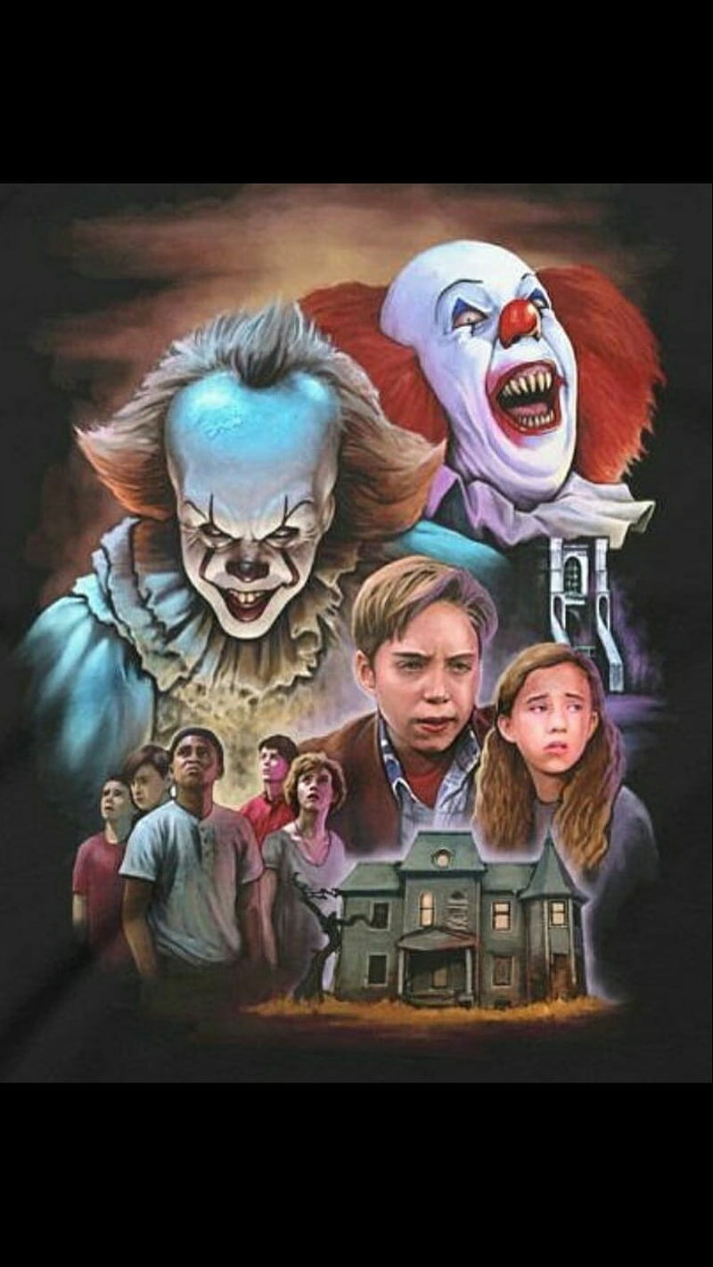 Pennywise 1990 2017 Clown Derry Horror It Losers Club Maine Stephen King Hd Phone
