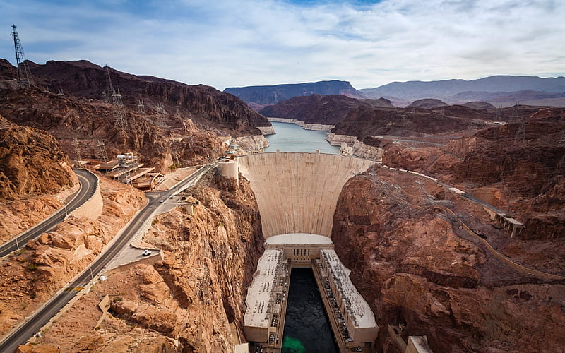 Hoover Dam, River, Colorado, Nevada, USA, Grand Canyon, Arizona, HD wallpaper