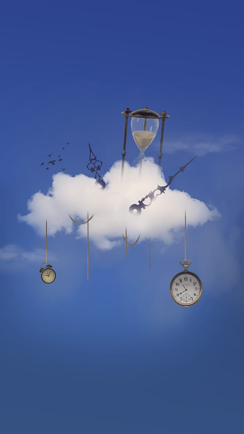 Cloud Time, sky, clock, cloud, nube, reloj, sandclock, sky, tiempo, time, HD phone wallpaper