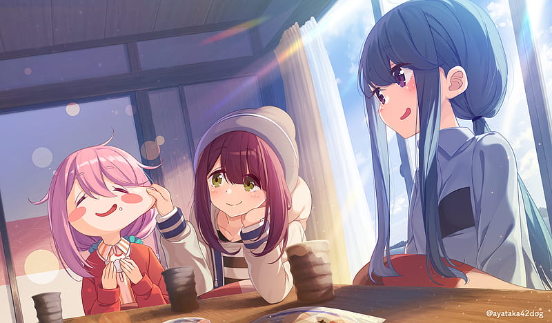 Anime, Laid-Back Camp, Ayano Toki, Girl, Nadeshiko Kagamihara, Rin Shima, HD wallpaper