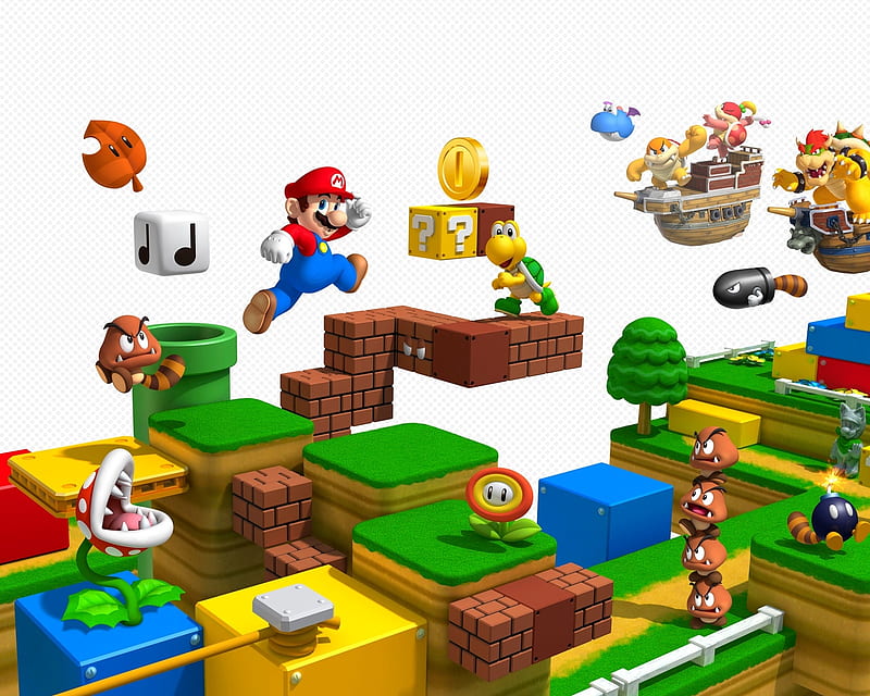 Mario 3d, game, mario bros, nintendo, super mario, video, HD wallpaper