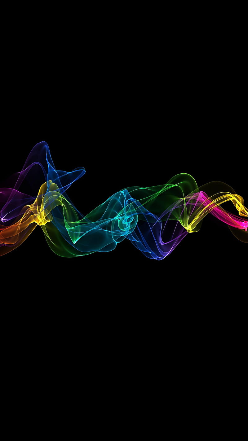 Electric waves, red, green, blue, black, yellow, colorful, colors, HD phone wallpaper