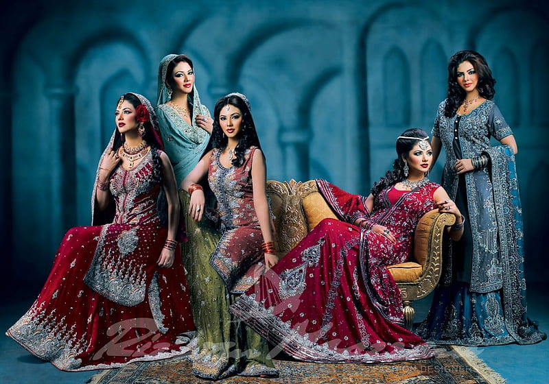 Stunning Pakistani brides, stunning, girl, brides, desi, paki, HD wallpaper