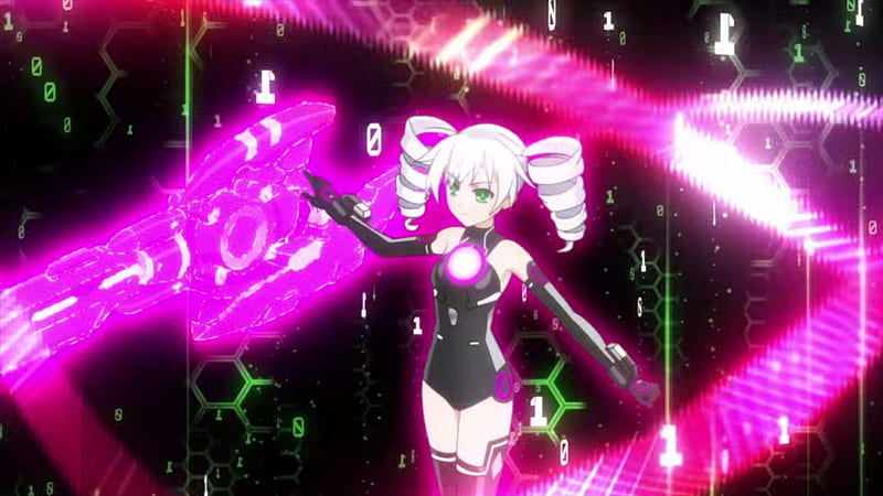 Black Sister, power suit, magic, fantasy, twin tail, anime, hot