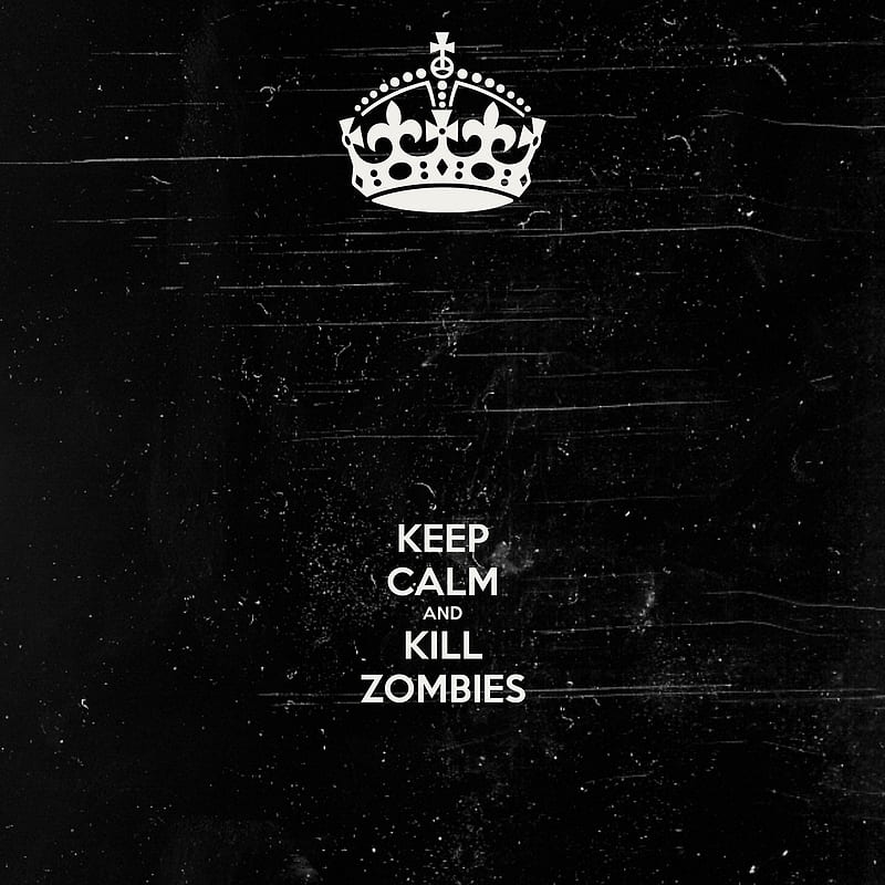 Keep Calm, black, zombie, HD phone wallpaper