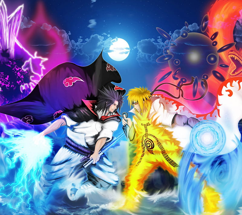 Naruto VS Sasuke, anime, HD wallpaper