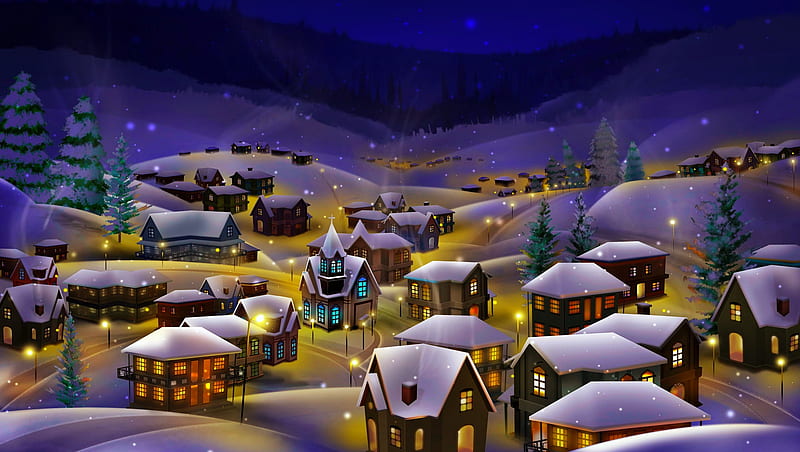 Snow Village Night Live Wallpaper Wallpaperwaifu Descubra A Emo O Do Jogo Com One Bet