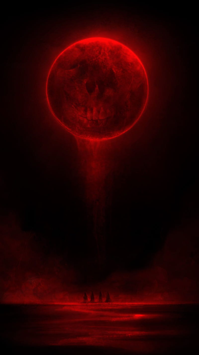 Luna de sangre, 3d, luna llena, halloween, cielo nocturno, rojo, luna roja, Fondo  de pantalla de teléfono HD | Peakpx
