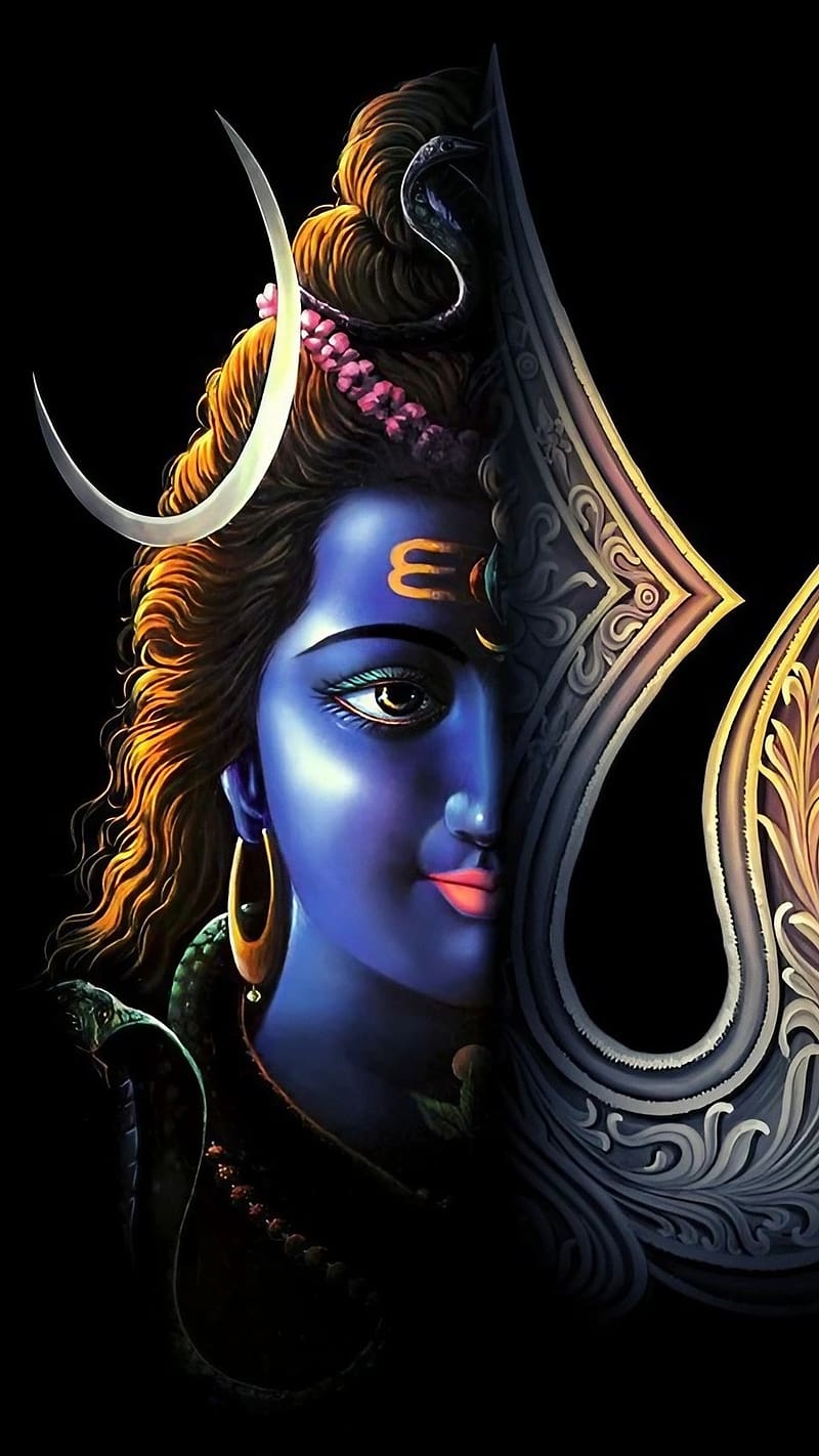 All God, Lord Shiva And Half Trishul, lord shiva, half trishul ...