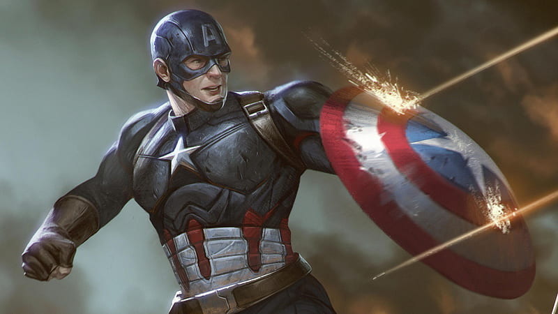 Arts Captain America, captain-america, superheroes, artwork, HD wallpaper
