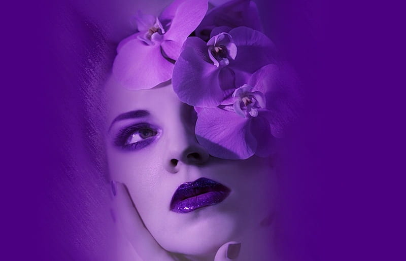 Wild Orchid, purple, model, wild, orchid, flower, woman, HD wallpaper