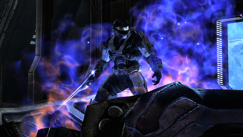 Forged By Fire, halo, fire, reach, halo reach, purple, forged, spartan, captain, HD wallpaper