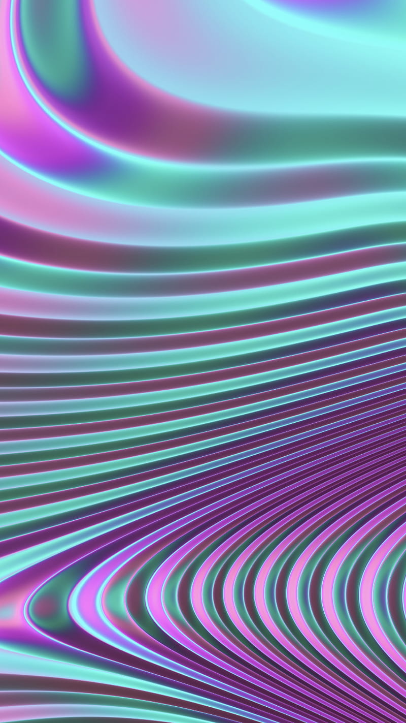 IRIDESCENT CHROME 01, 3d, abstract, aesthetics, blue, pink, shine, HD phone wallpaper