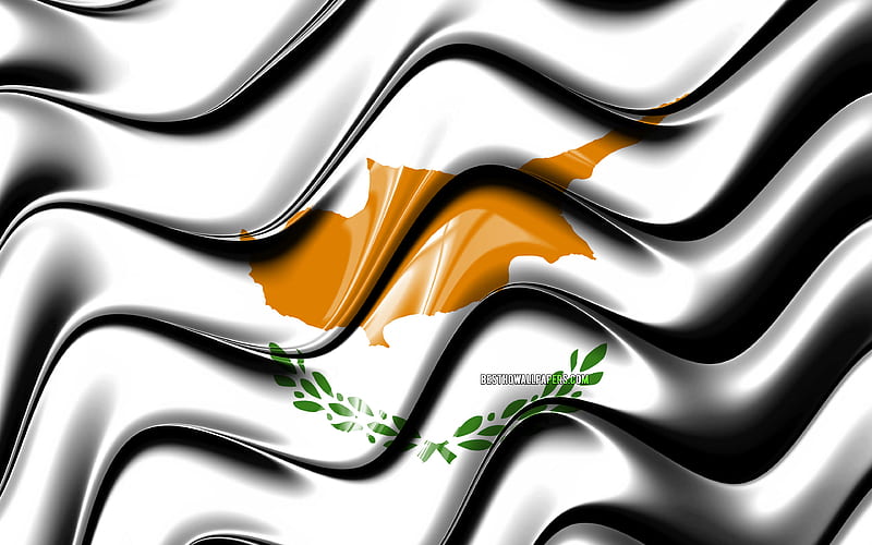 Cyprian flag Europe, national symbols, Flag of Cyprus, 3D art, Cyprus, European countries, Cyprus 3D flag, HD wallpaper