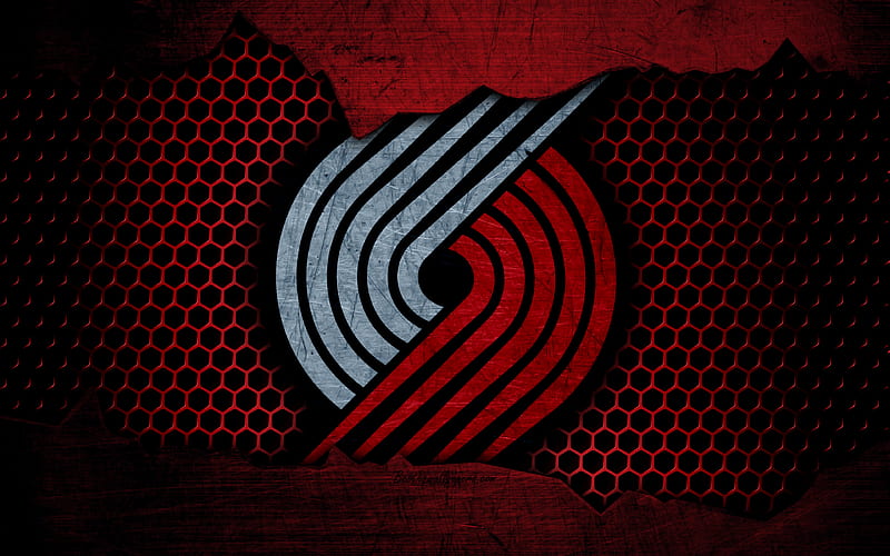 Portland Trail Blazers logo, NBA, basketball, Western Conference, USA, grunge, metal texture, Northwest Division, HD wallpaper