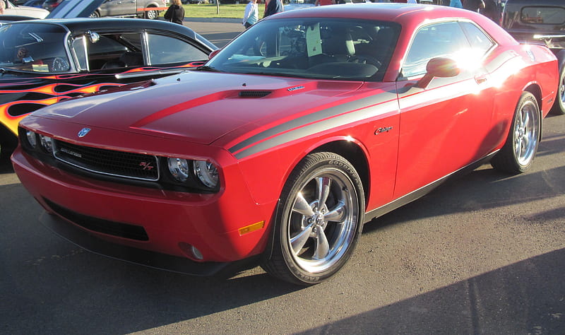 2009 Dodge Chalanger R/T Hemi, red, graphy, headlights, Dodge, black ...