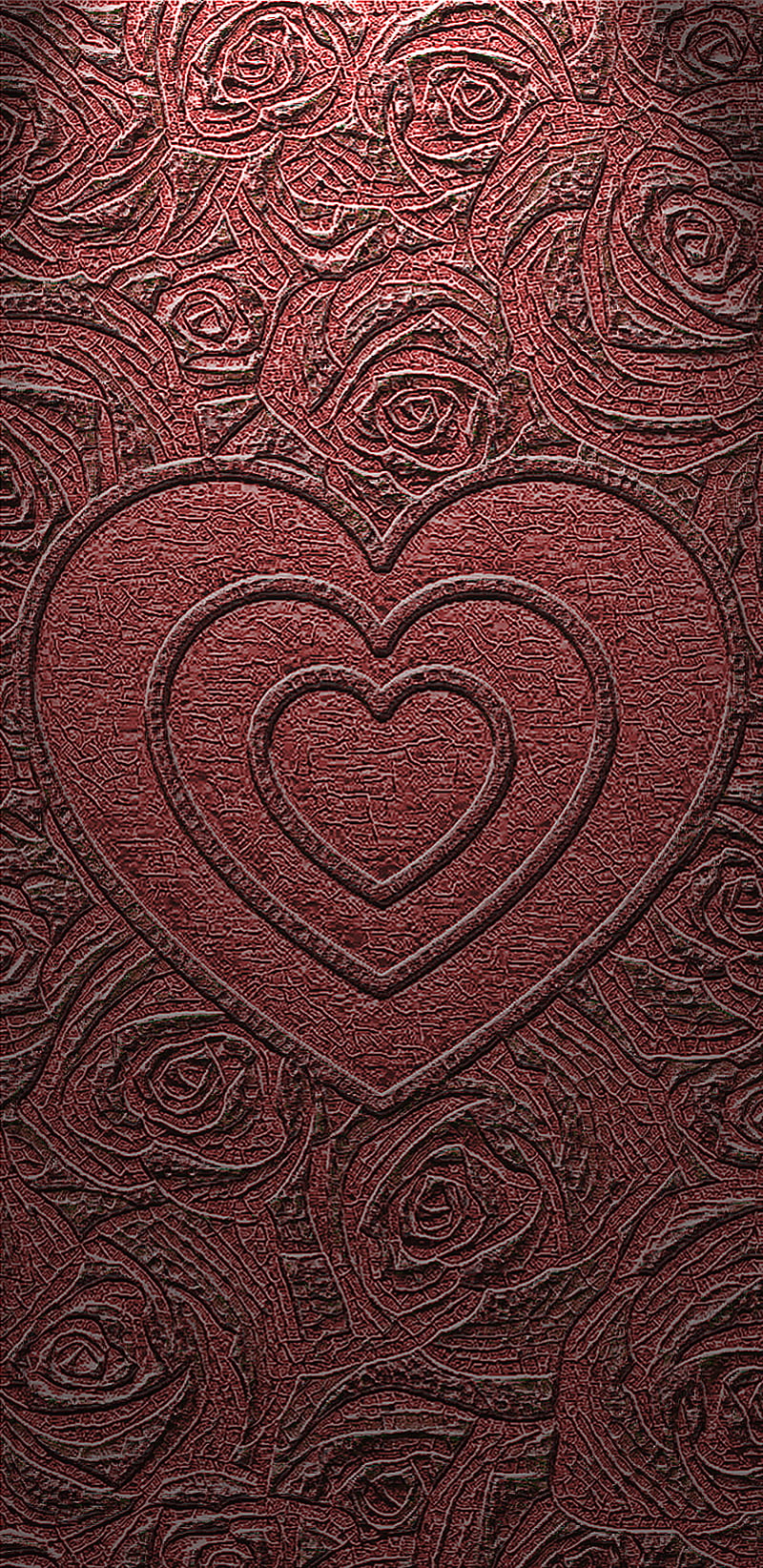 Rose Heart Wall Sculpt Romance Romantic Flower Valentine Love Passion Hd Phone Wallpaper
