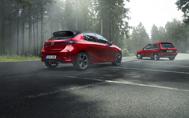 Opel Corsa, 2020, exterior, rear view, compact hatchback, new red Corsa 2020, Opel Corsa evolution, German cars, Opel, HD wallpaper