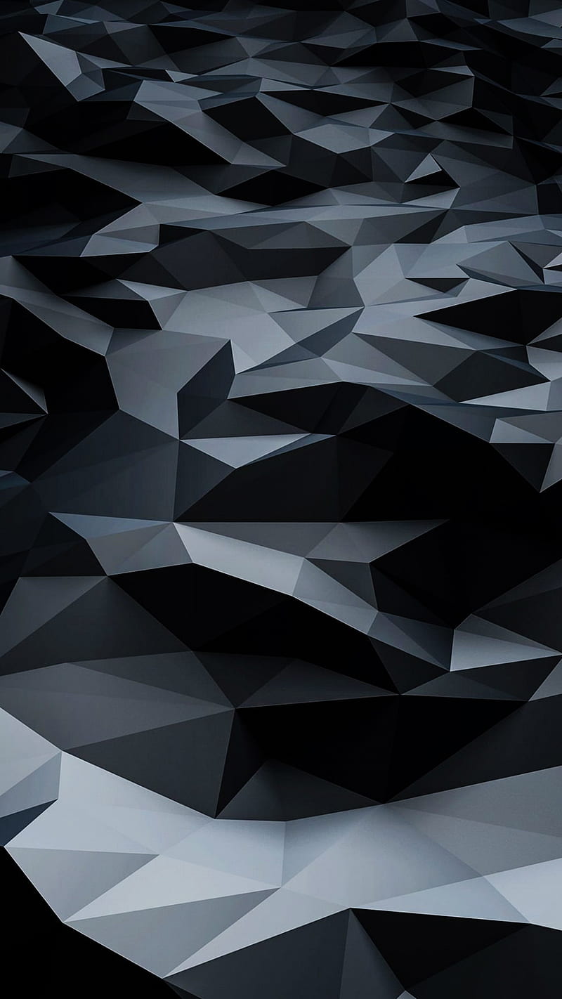 Polygon, abstract, black, desenho, gris, HD phone wallpaper