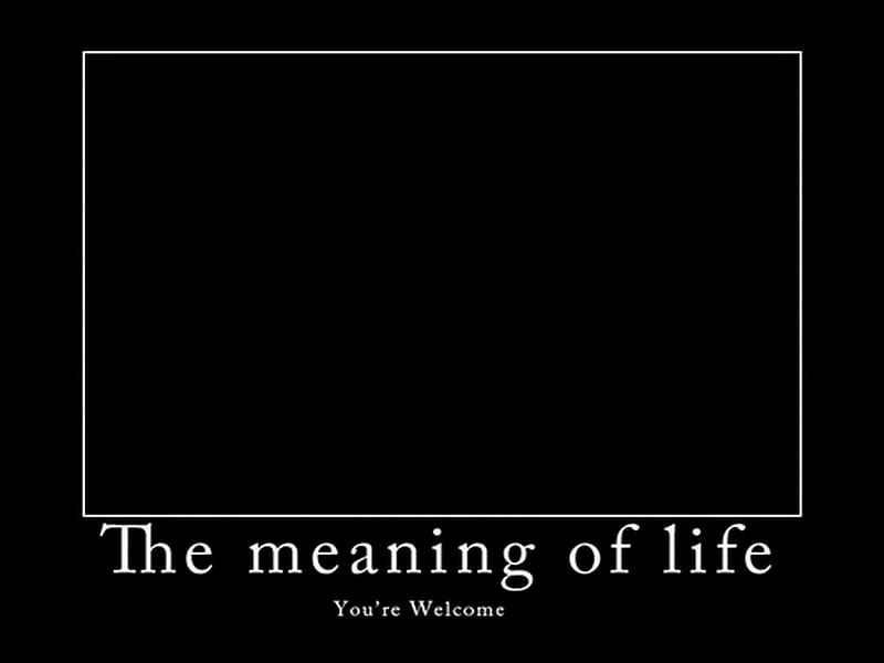 Meaning of Life. Black blank meme. Blank meaning
