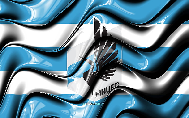 Minnesota United flag blue and white 3D waves, MLS, american soccer team, football, Minnesota United logo, soccer, Minnesota United FC, HD wallpaper