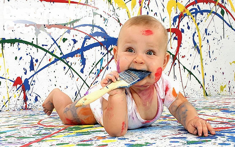 Document Creativity, graphy, creativity, paint, colors, child, abstract, baby, HD wallpaper