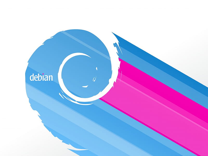 Debian, redhat, OS, Linux, logo, white, pink, blue, HD wallpaper