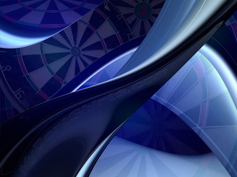 Darts Abyss, darts, abstract, blue, dartboard, HD wallpaper