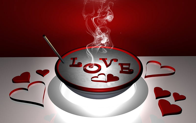 My Love Soup, red, glow, spoon, soups, corazones, lights, 3d, love, hot,  smoke, HD wallpaper | Peakpx