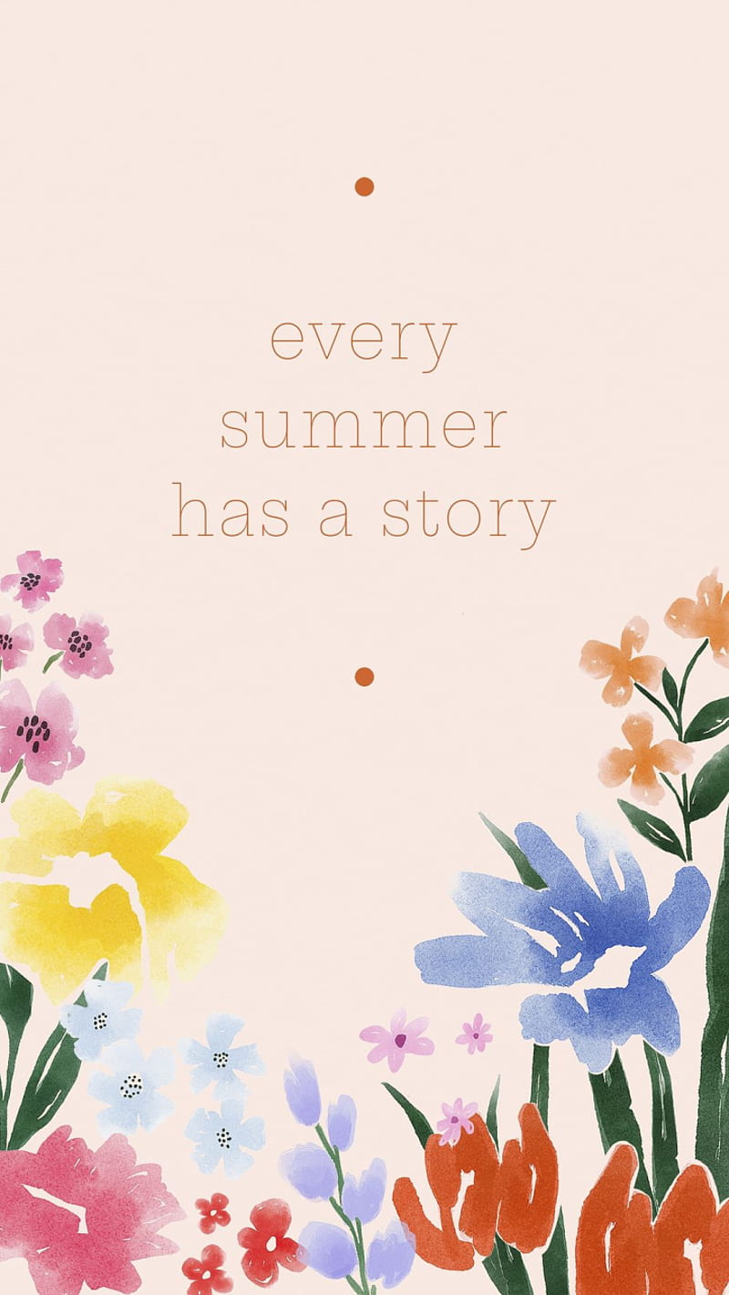 Summer quote mobile, watercolor. - rawpixel - Nohat - for designer, Cute  Blue Floral, HD phone wallpaper | Peakpx