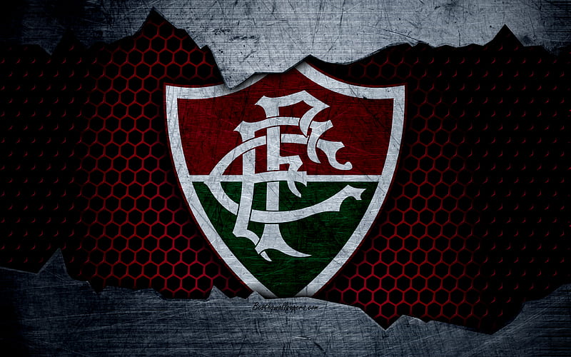 Fluminense Serie A, logo, grunge, Brazil, soccer, football club, metal texture, art, Fluminense FC, HD wallpaper