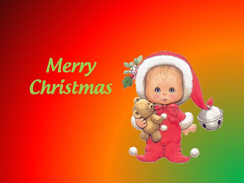 Cute child Christmas, cute, red, morehead, christmas, HD wallpaper