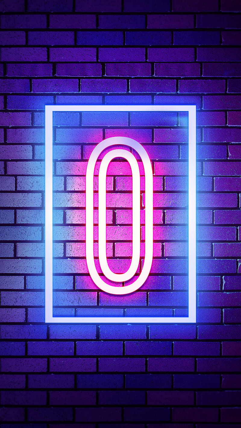 Zero, 0, 0 number, neon zero, zero number, HD phone wallpaper
