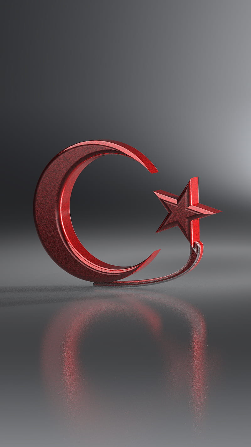 TURKISH FLAG, ay, bozkurt, descent, hilal, kurt, red, HD phone wallpaper