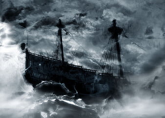 Black Pearl - Pirates of the Caribbean, sun, boat, sailship, clouds ...