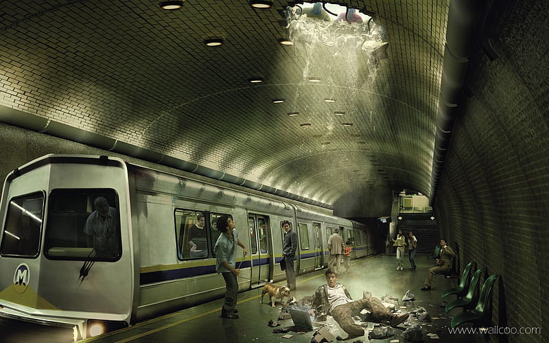 Subway accident-creative advertising design graphic, HD wallpaper