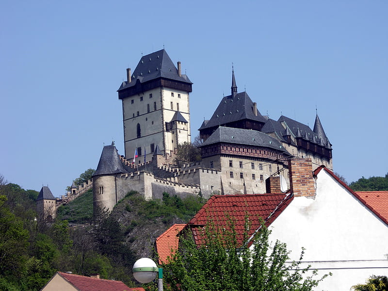 Karlstejn, Bohemia, building, ancient, castle, czech, HD wallpaper