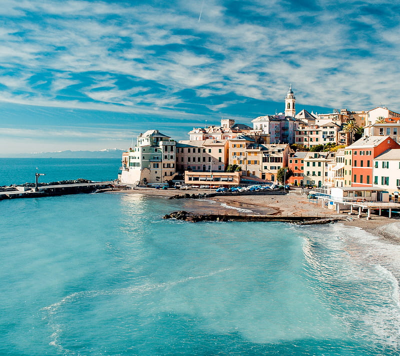 Italy, blue, coast, houses, sea, HD wallpaper