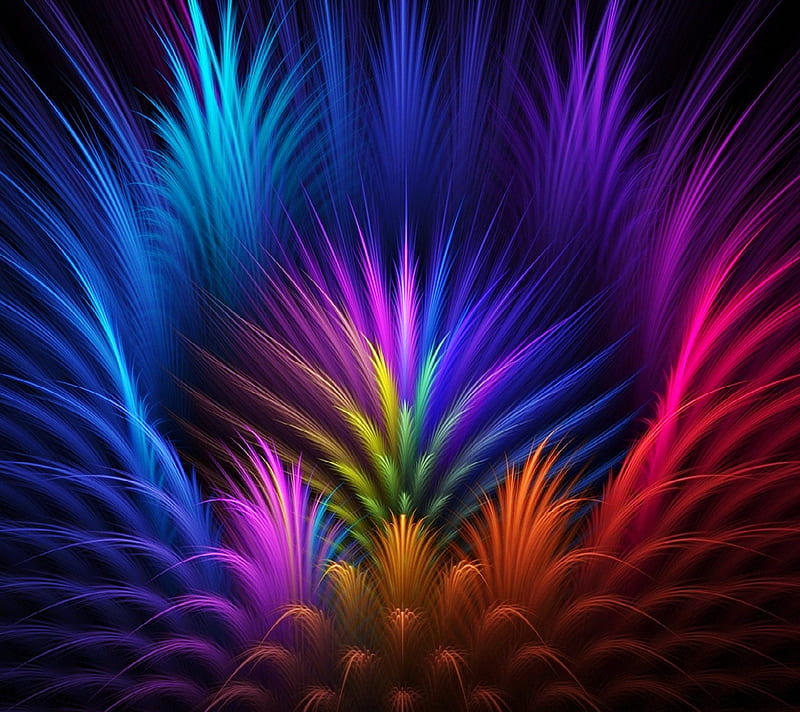 Artistic Colors, abstract, artistic, colors, feathers, HD wallpaper