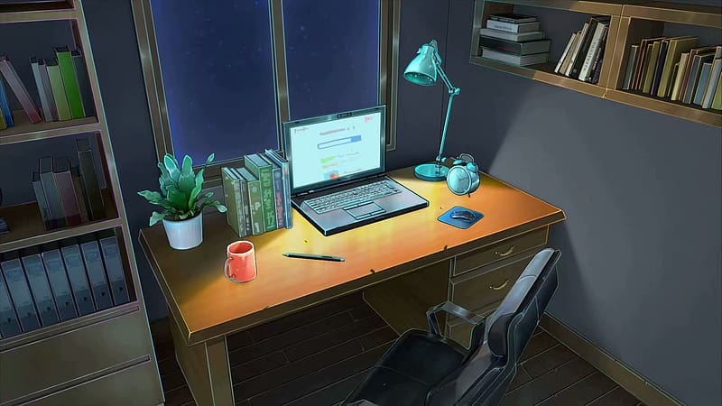 Anime, Night, Room, Computer, HD wallpaper | Peakpx