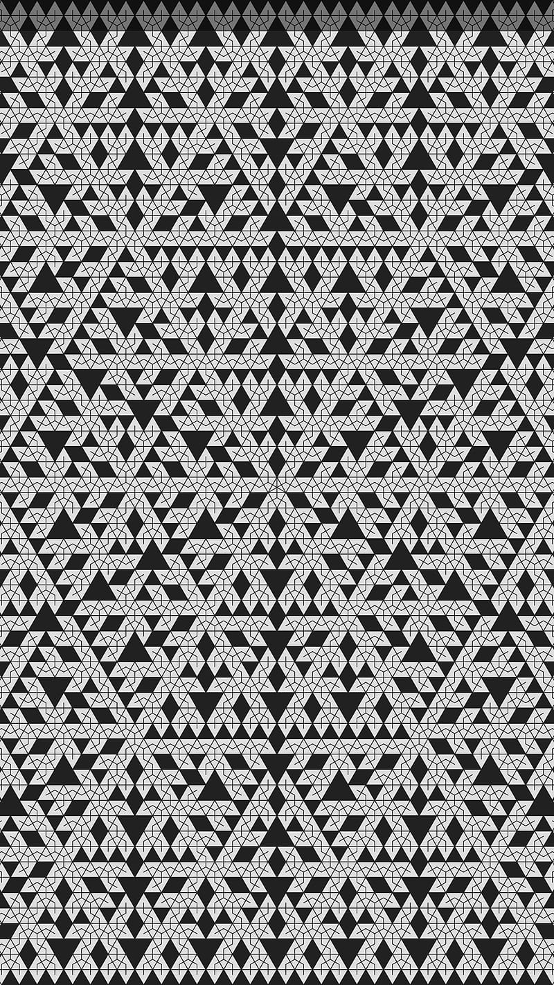 Triagons Ultra , art geometric, black white, intricate, mathematical, meticulous, triagon, HD phone wallpaper