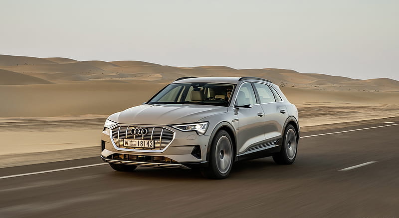 2019 Audi e-tron (Color: Siam Beige) - Front Three-Quarter , car, HD wallpaper