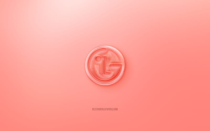 LG 3D logo, red background, LG jelly logo, LG emblem, LG Electronics, creative 3D art, LG, HD wallpaper