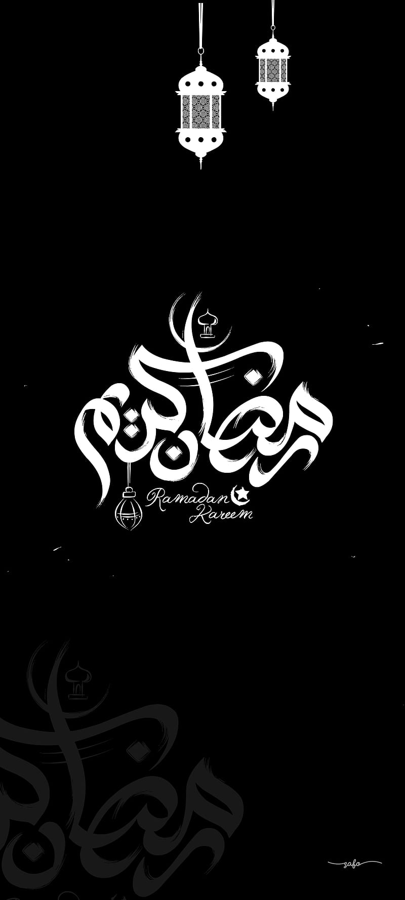 Ramadan kareem, arabic typography, black, islamic, islamic , muslim, HD phone wallpaper