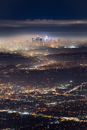 Los Angeles Downtown Buildings Skyline Highway Traffic Premium wallpaper in  1024x768 resolution